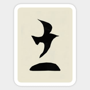 Black Paper Bird Sticker